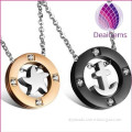 fahion star and anchor stainless steel couple pendant